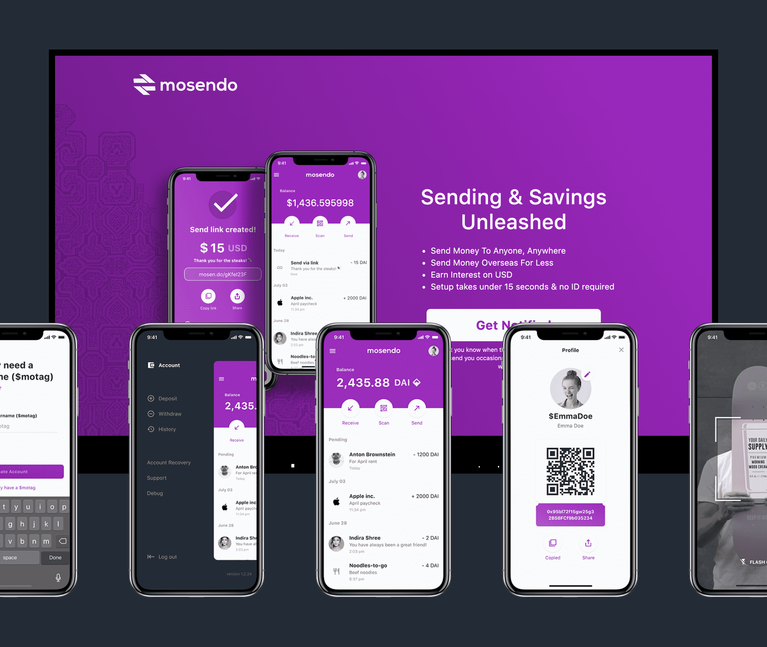Mosendo mobile app design